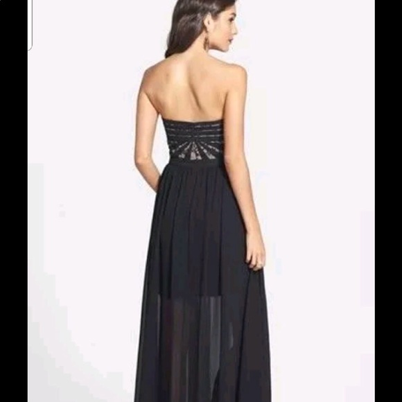Aidan Mattox Strapless Black and Nude - Picture 2 of 6